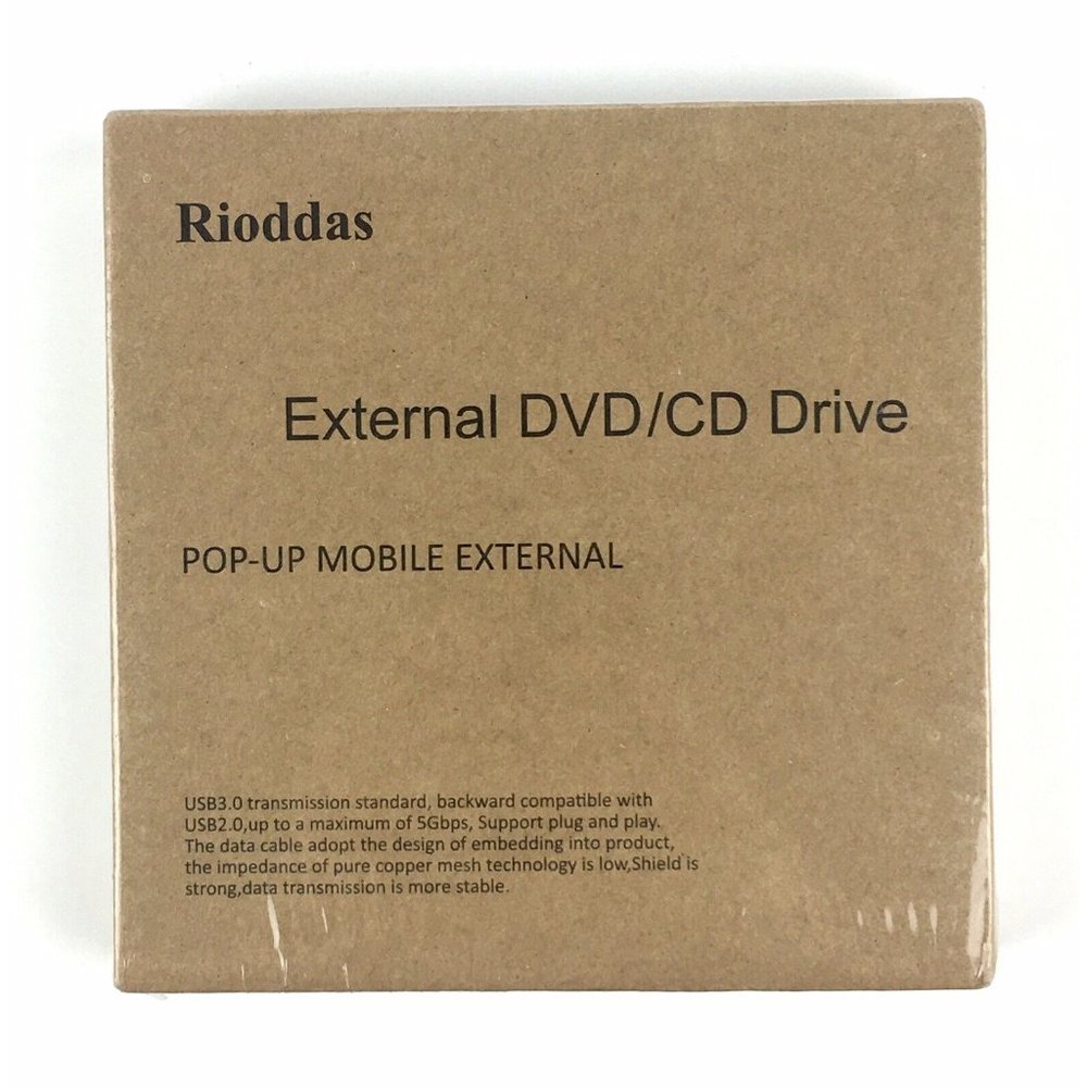 Rioddas External DVD/CD Drive Pop-up Mobile External BT638 New Sealed Box